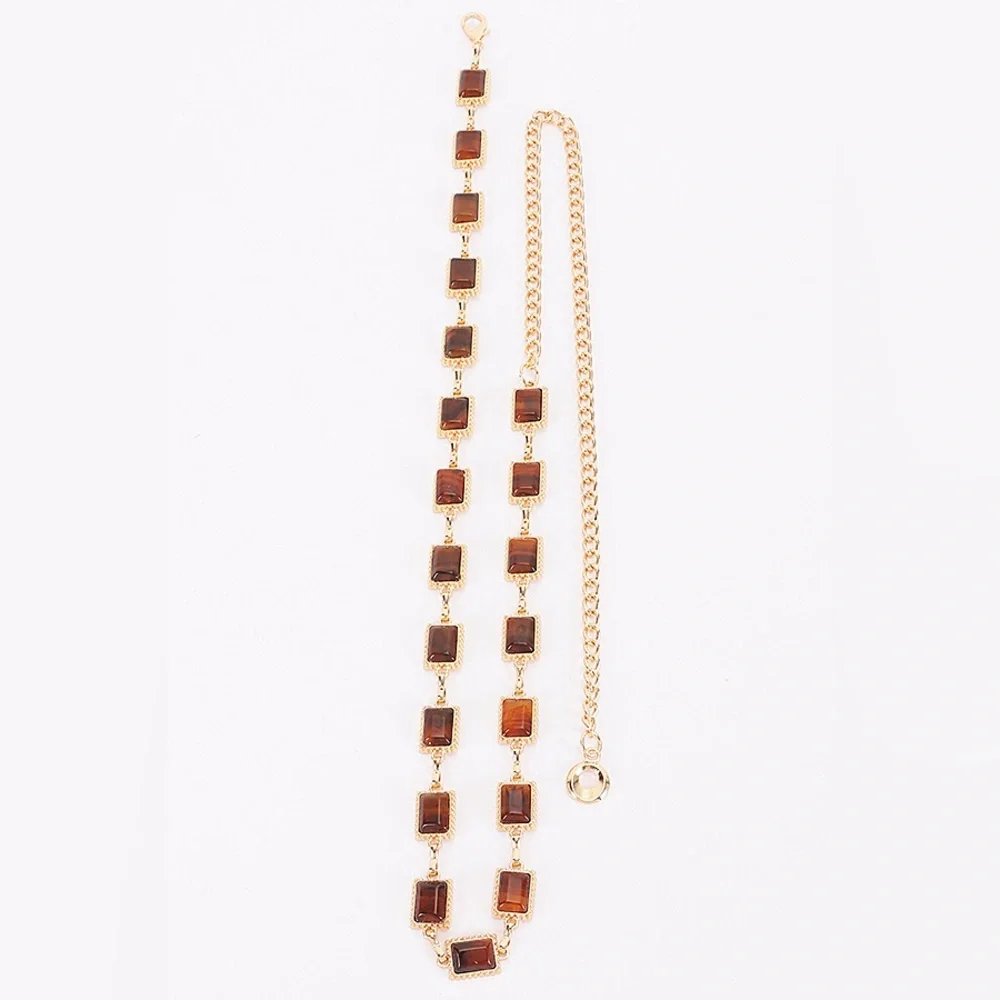 Vintage Acrylic Metal Chain Link Statement Belt